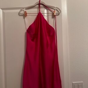 Vibrant Pink Halter Dress